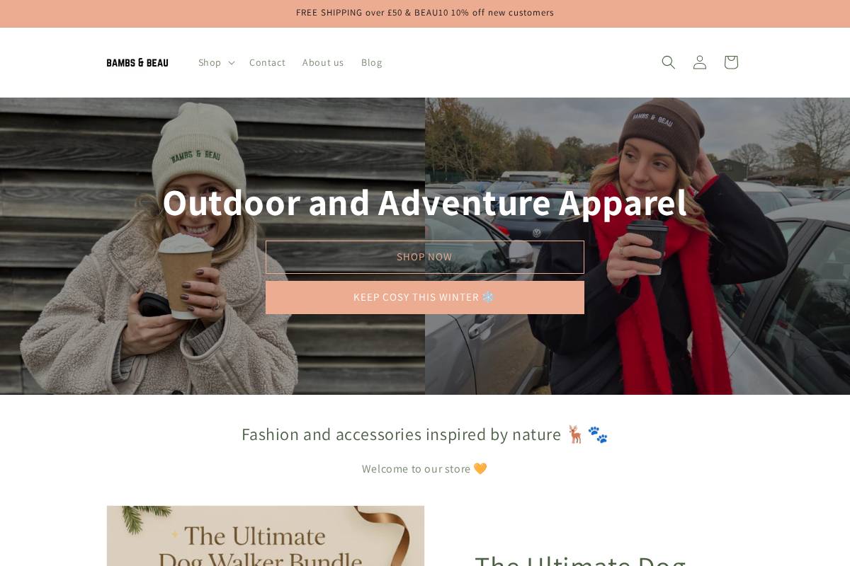 bambsandbeau.com homepage screenshot