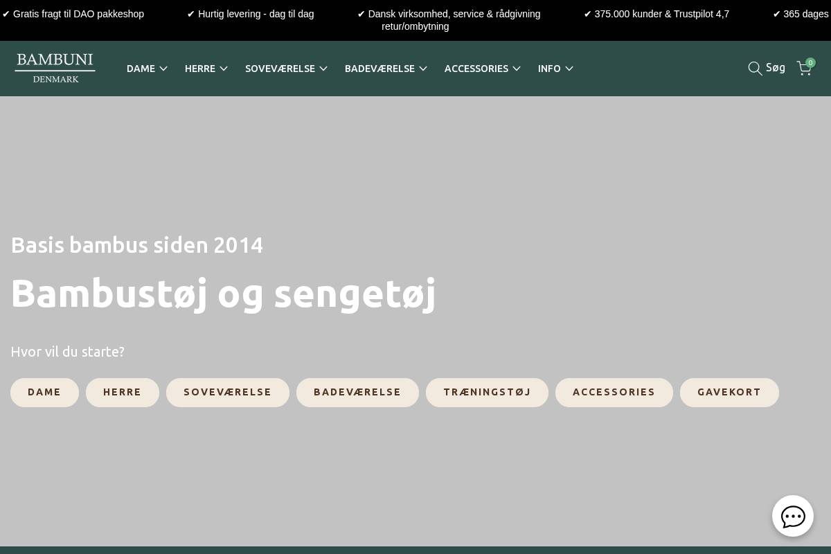 Bambuni Denmark homepage screenshot