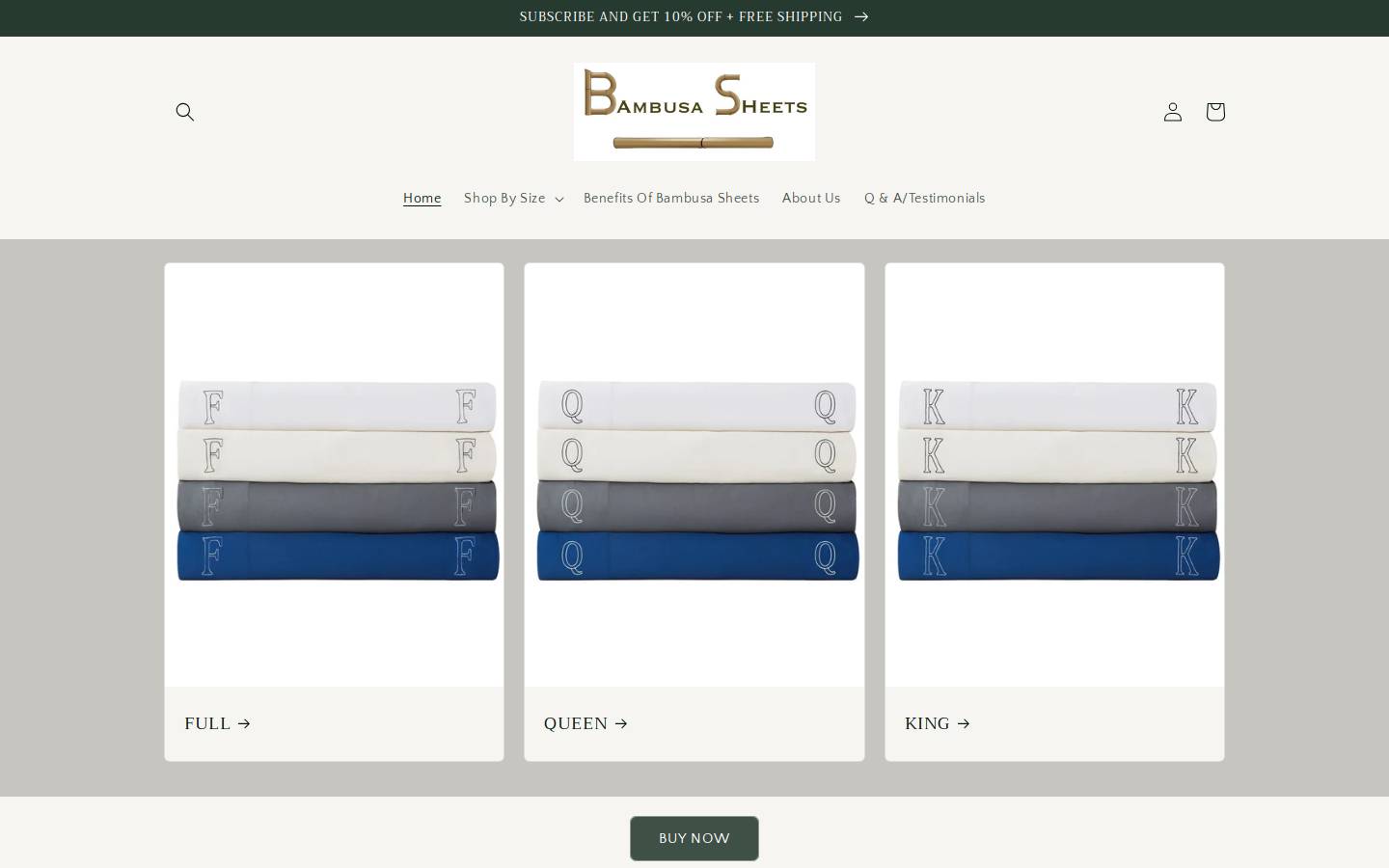 bambusasheets.com homepage screenshot