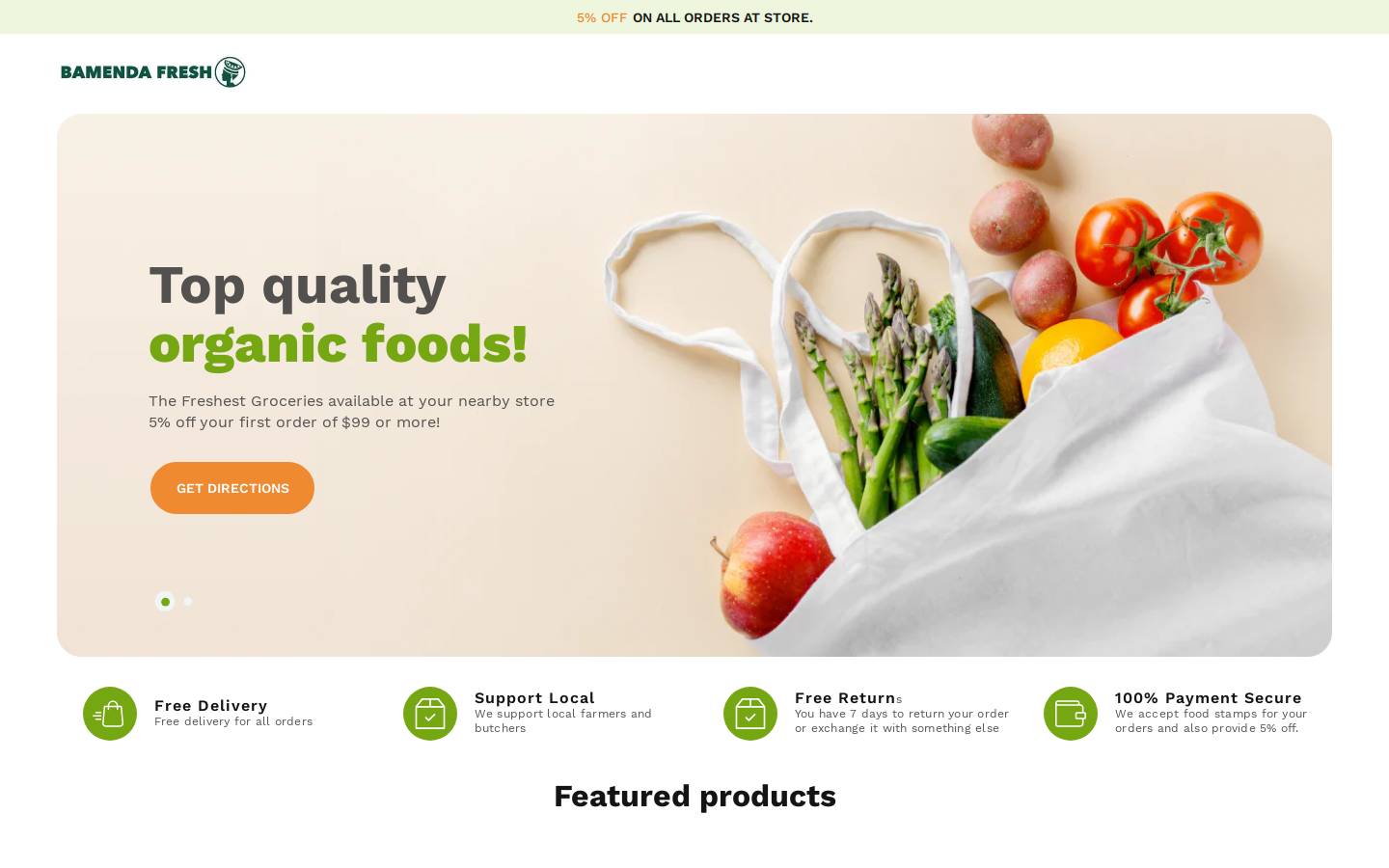 bamendafresh.com homepage screenshot