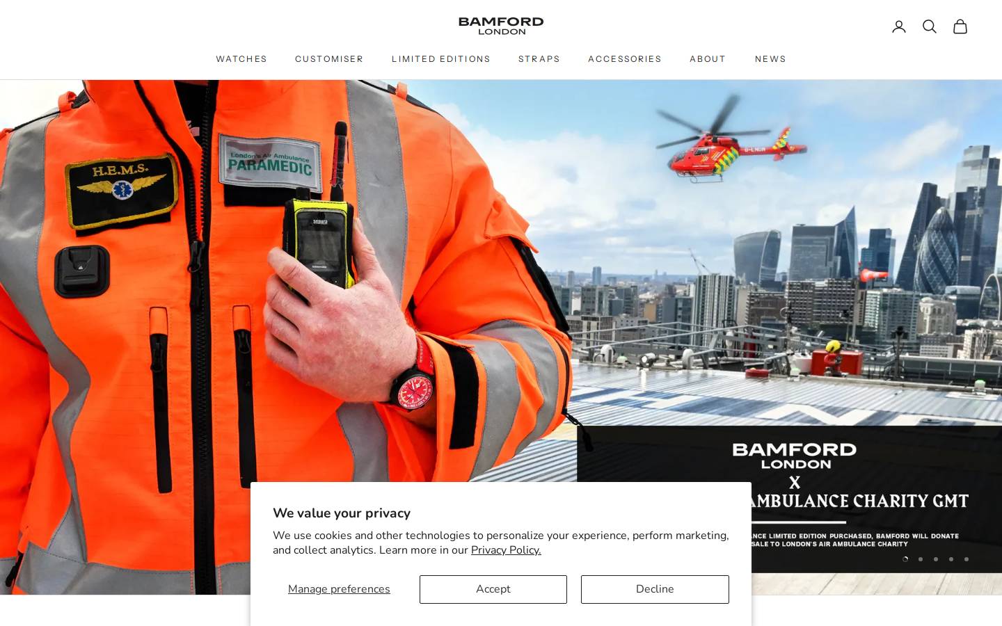 bamfordlondon.com homepage screenshot