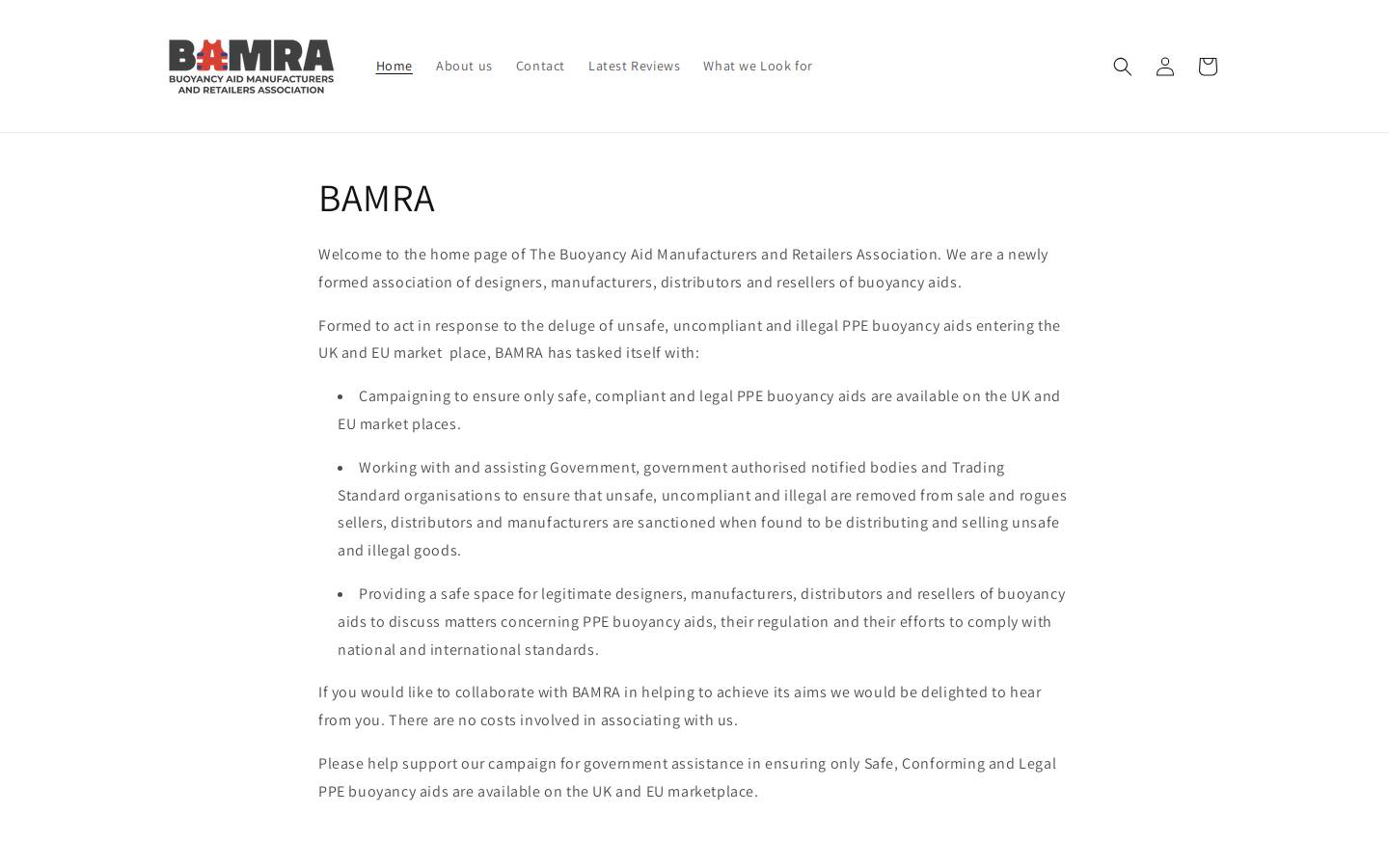 bamra.org homepage screenshot