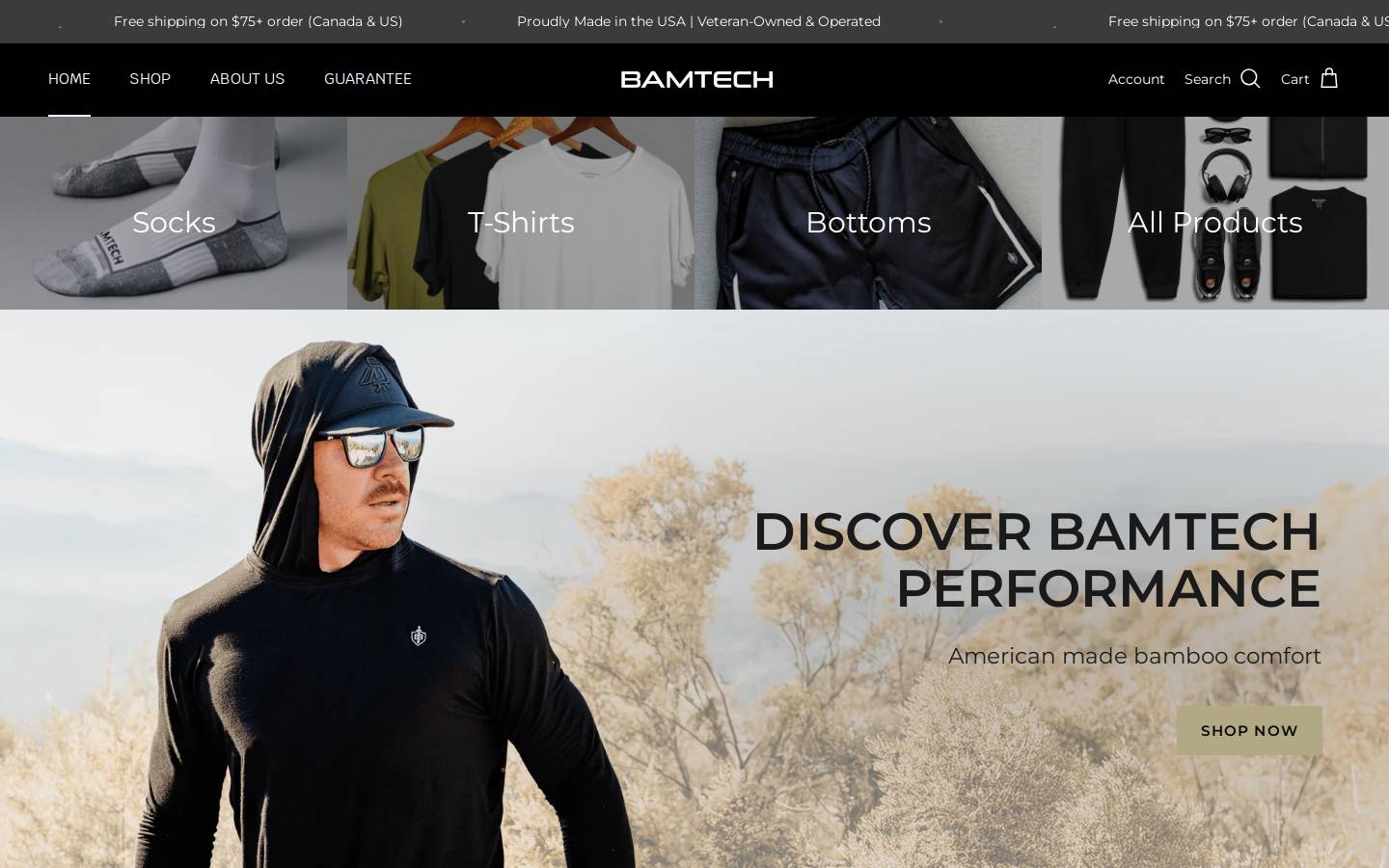 Bamtech USA homepage screenshot