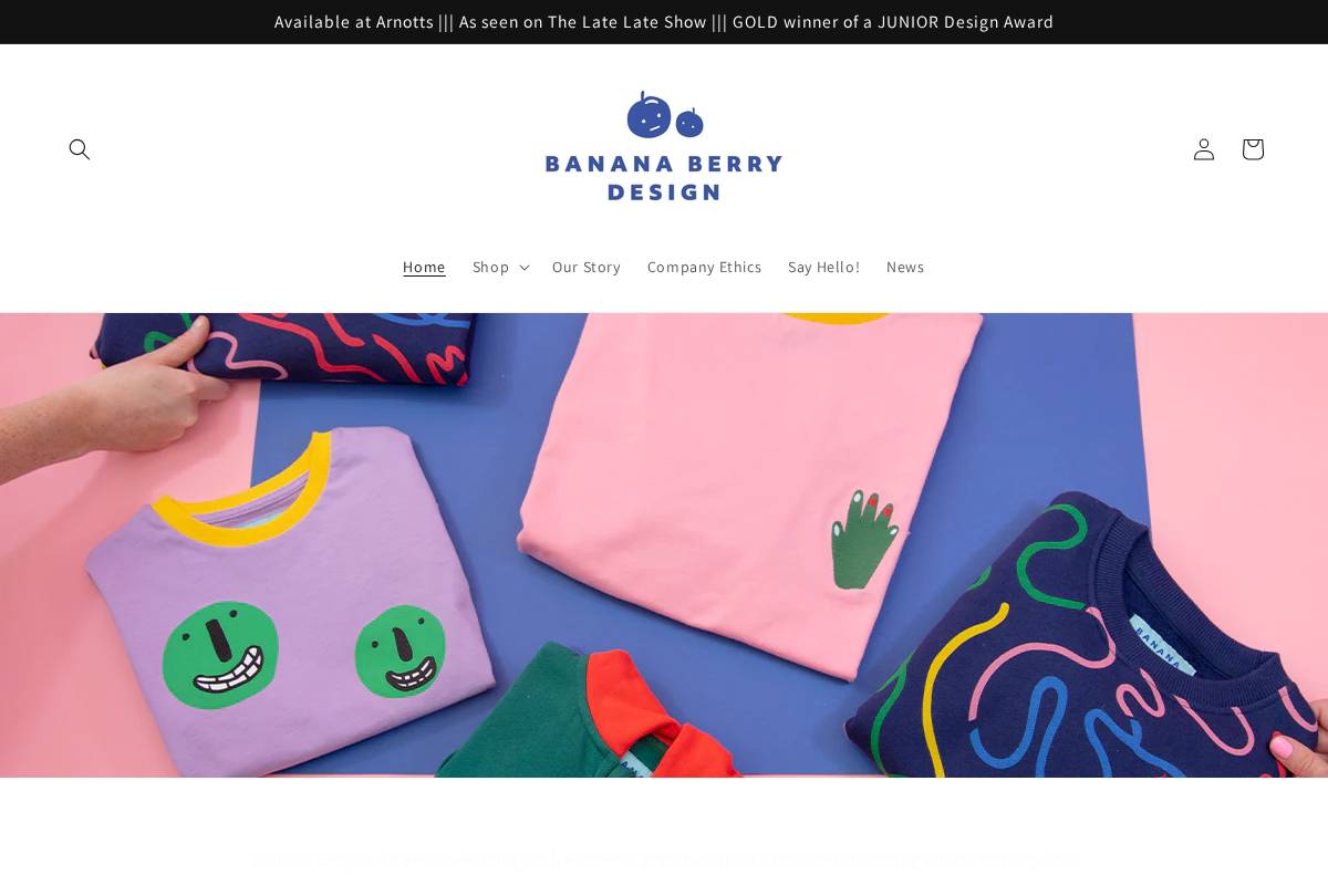 bananaberrydesign.com homepage screenshot