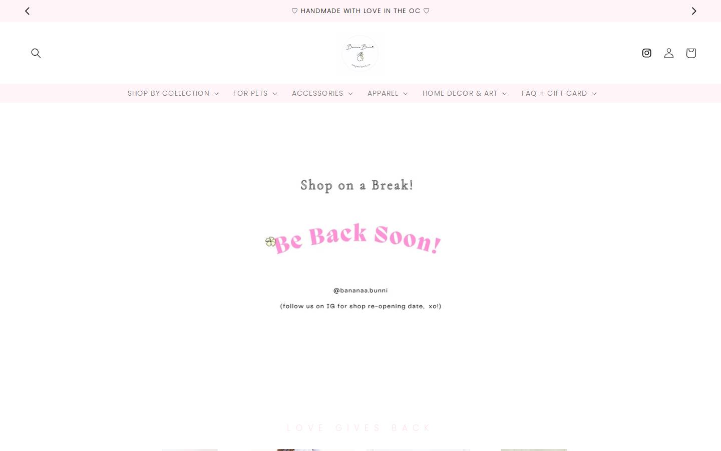 bananabunni.com homepage screenshot