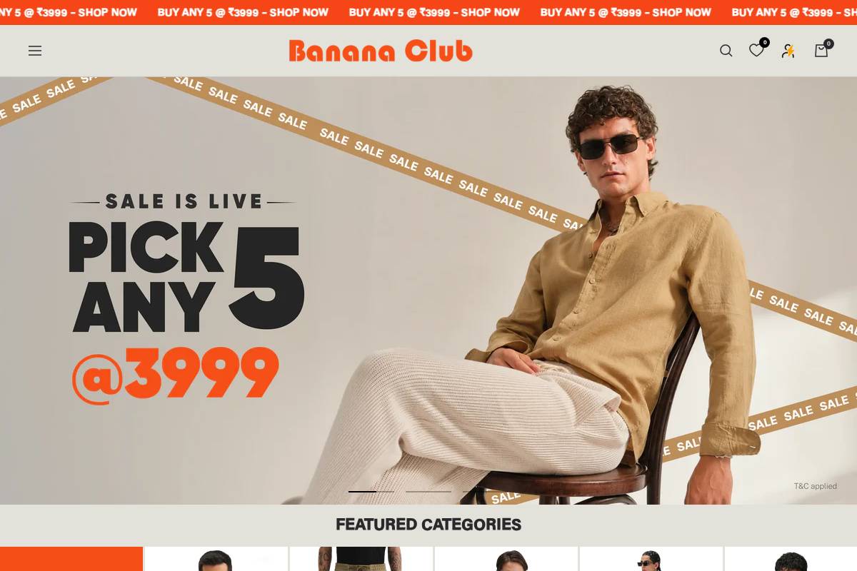 Bananaclub homepage screenshot