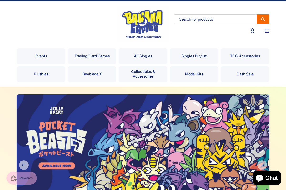 Banana Games & Hobby homepage screenshot