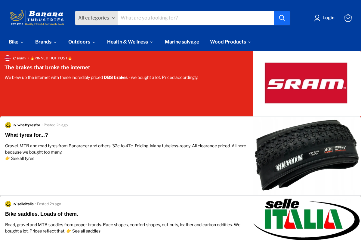 Banana Industries homepage screenshot