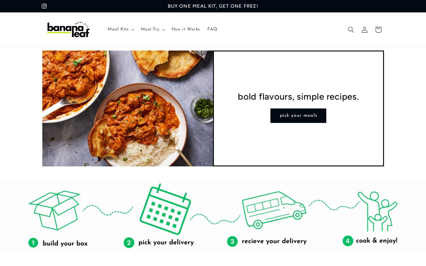 bananaleafbox.com homepage screenshot