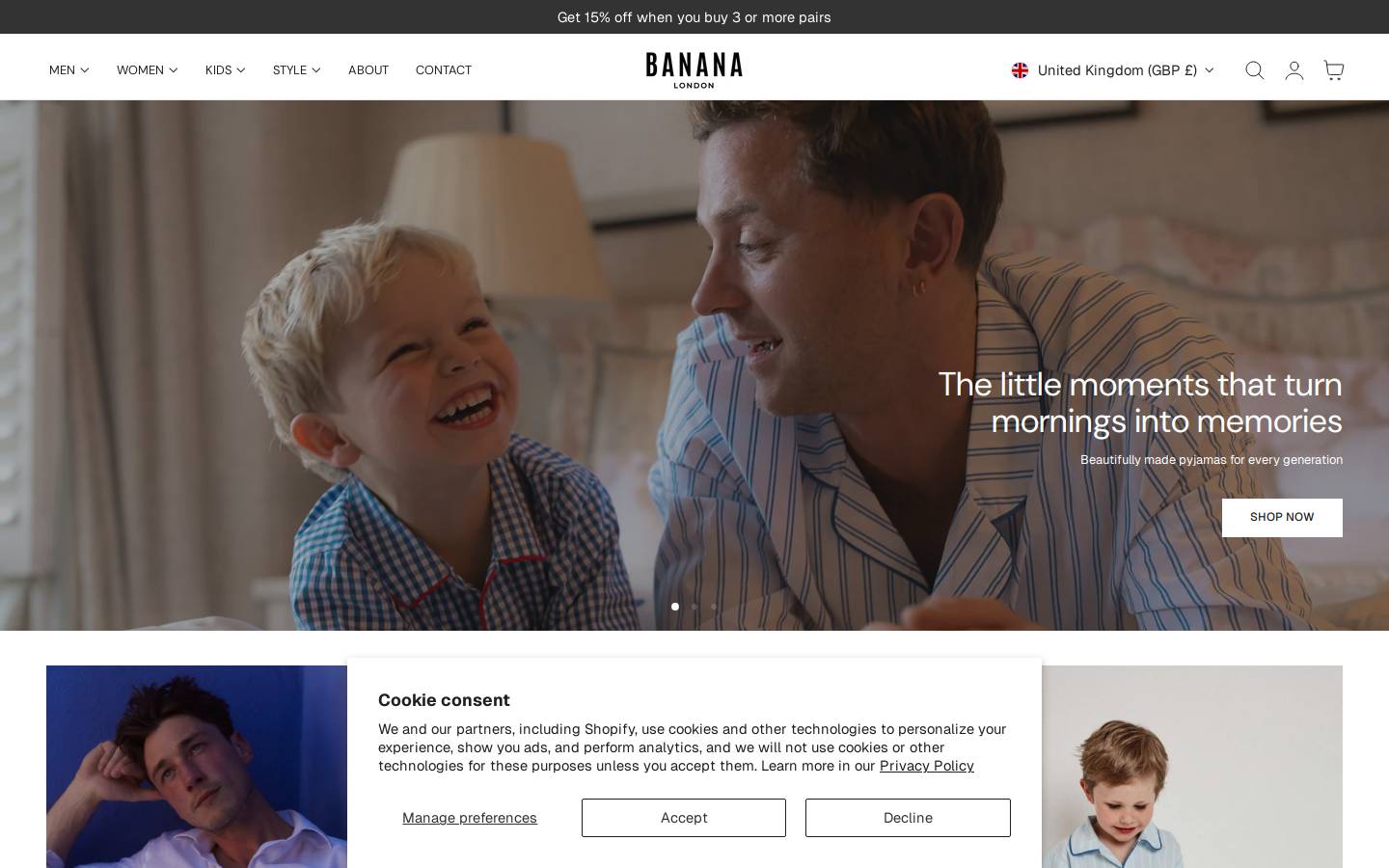 BANANA London homepage screenshot
