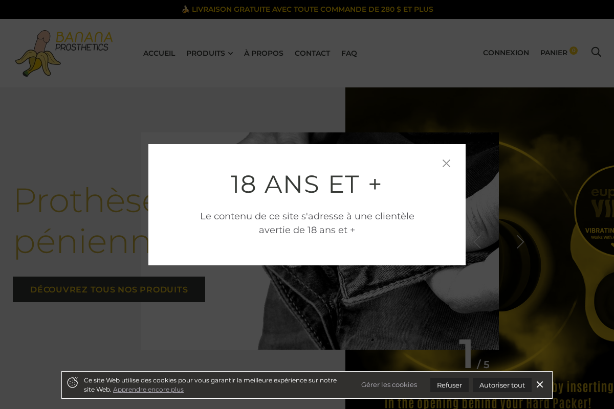 Banana Prosthetics homepage screenshot
