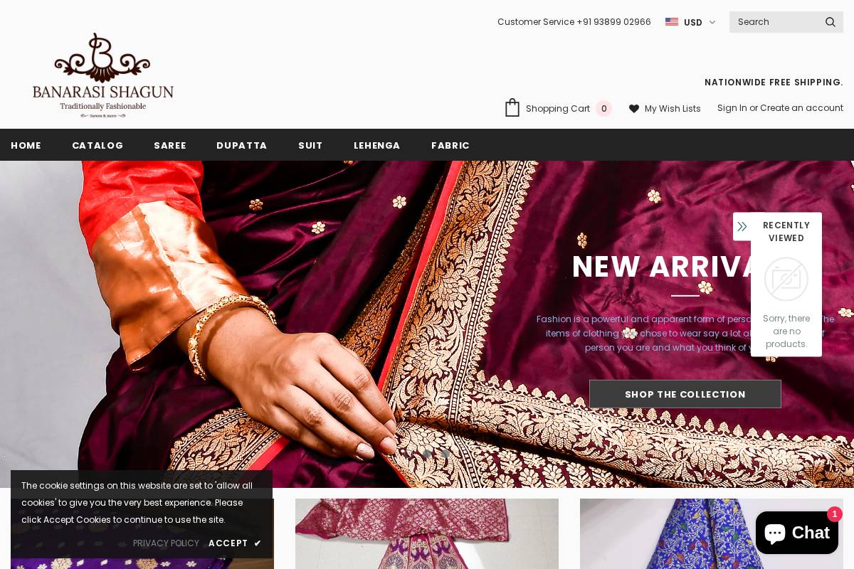 banarasishagun.com homepage screenshot