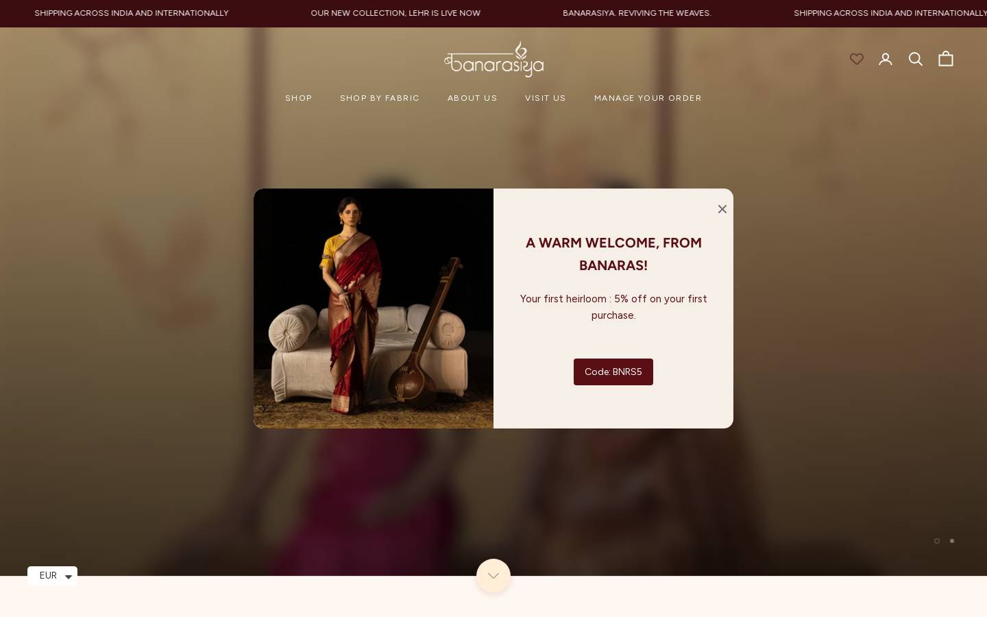 Banarasiya.com homepage screenshot