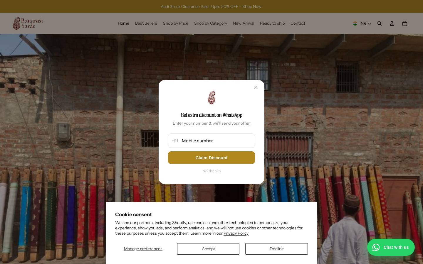 banarasiyards.com homepage screenshot