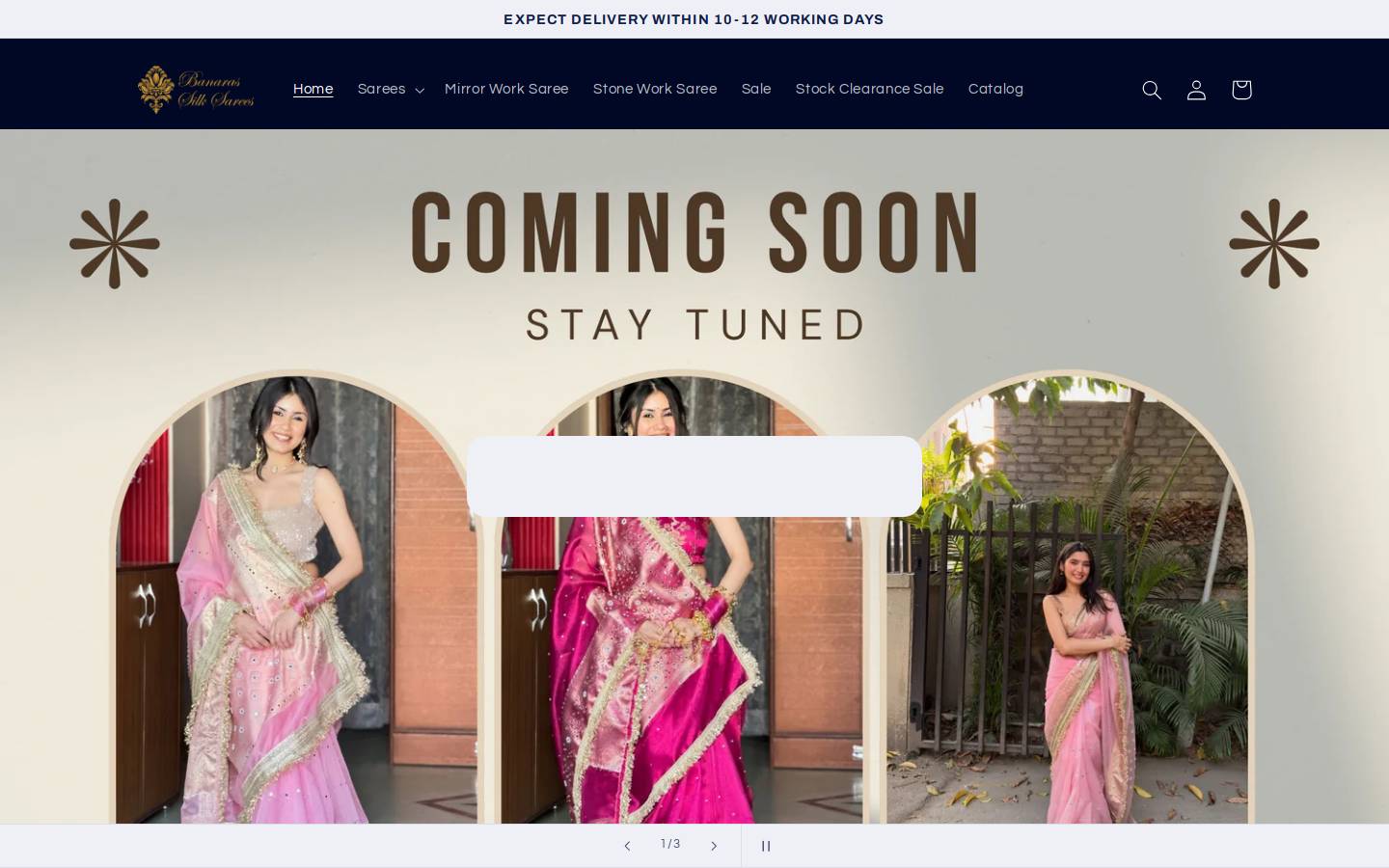 banarassilks.com homepage screenshot