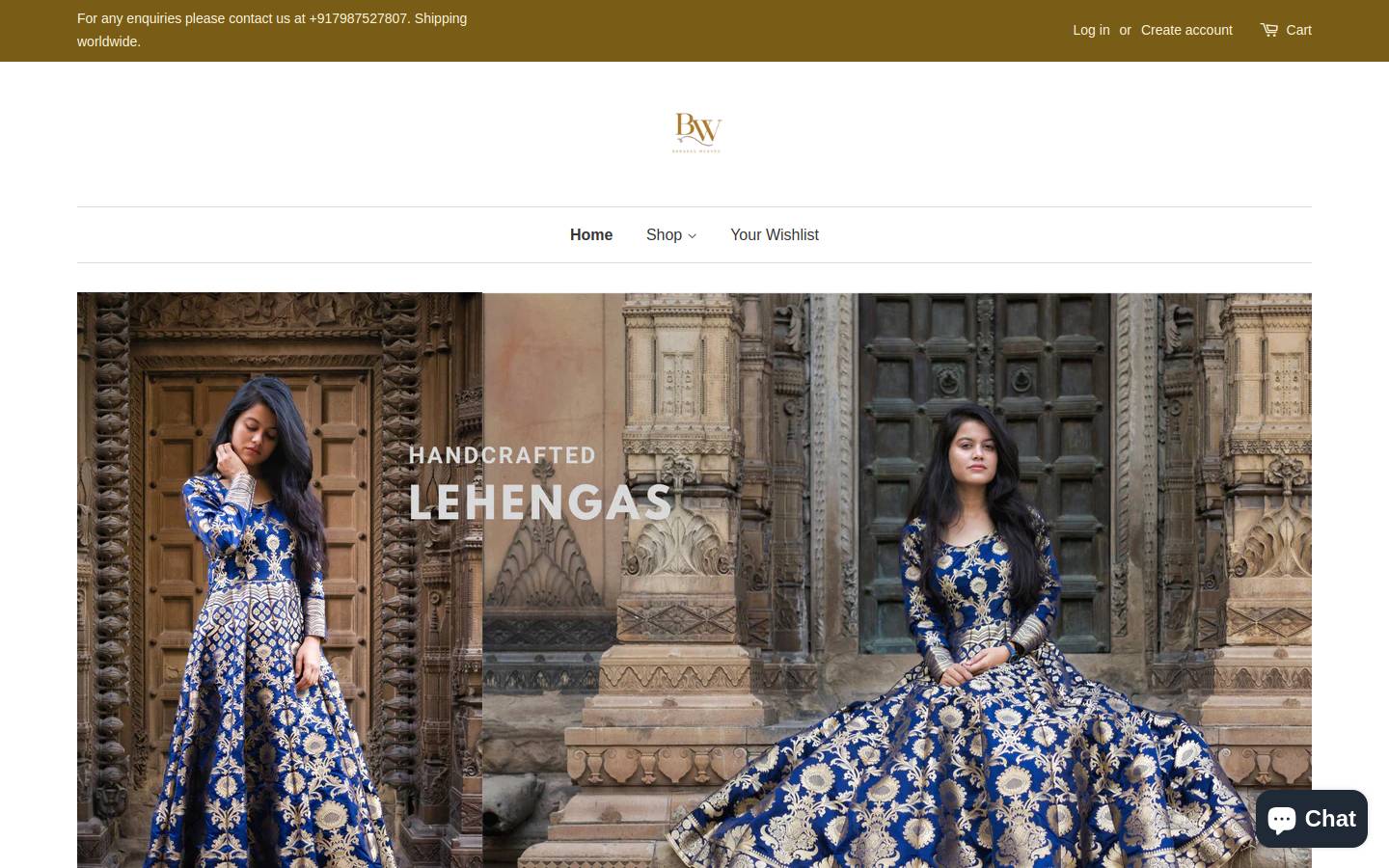 banarasweavesclothing.com homepage screenshot