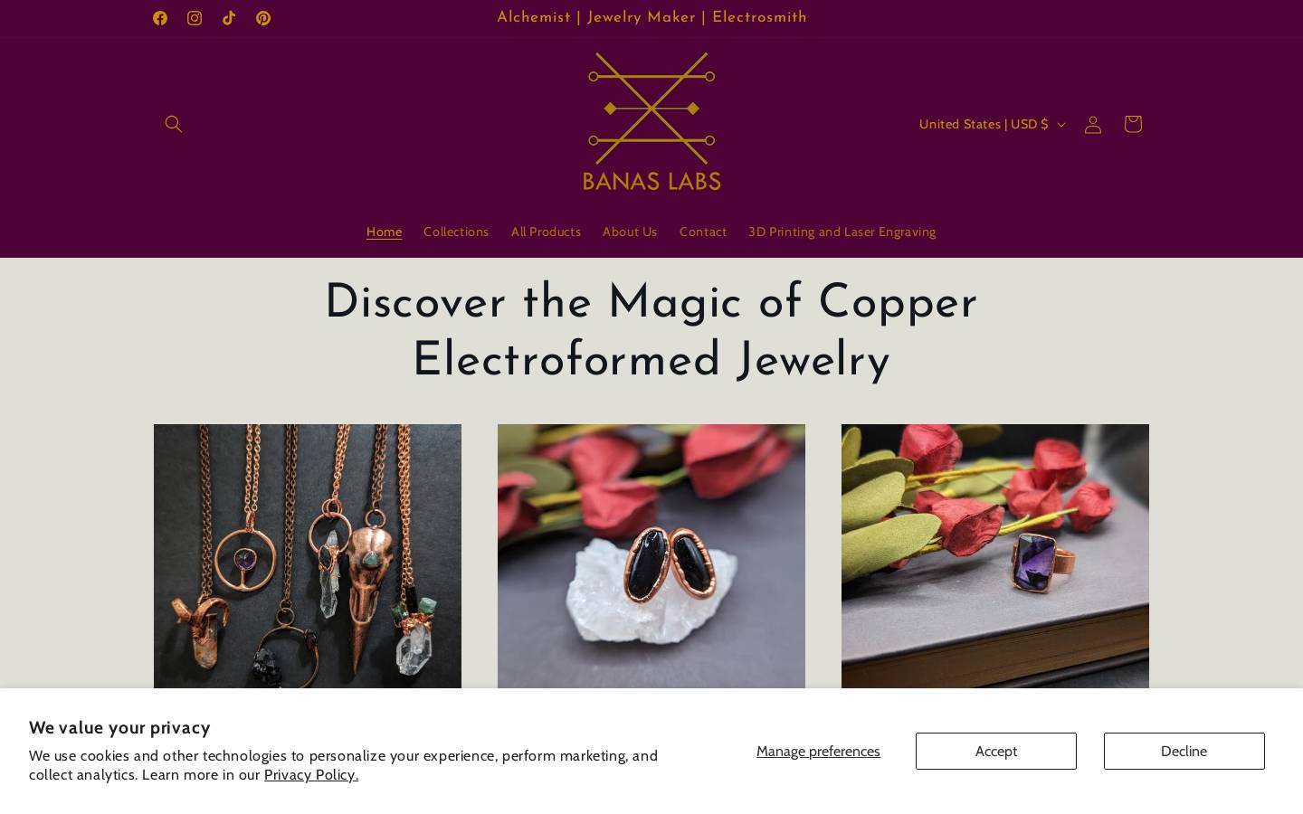 banaslabs.com homepage screenshot