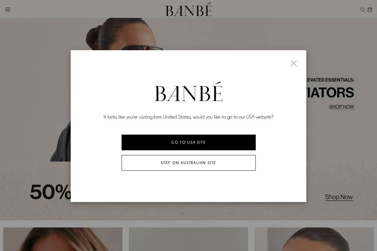 banbeeyewear.com homepage screenshot
