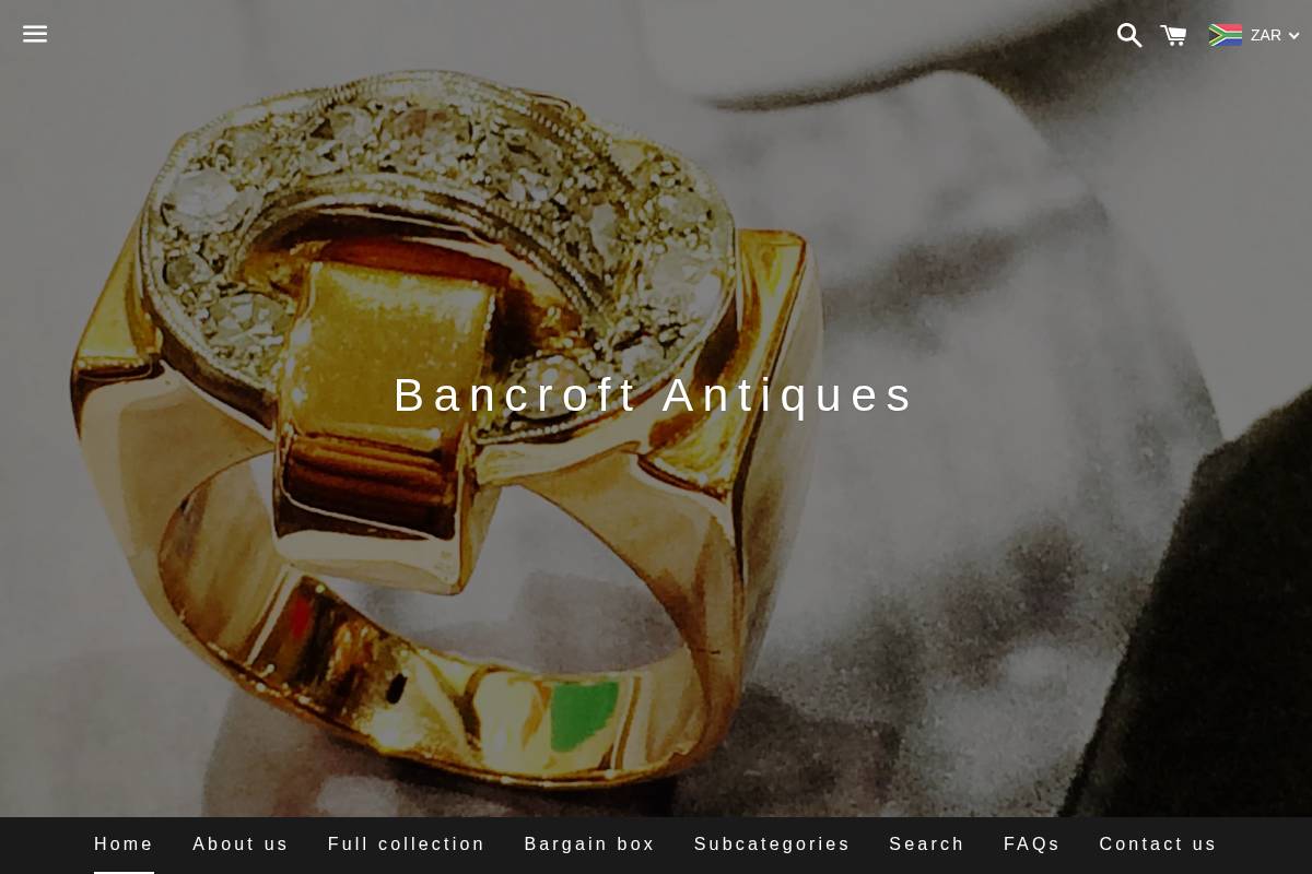 bancroftantiques.co.za homepage screenshot