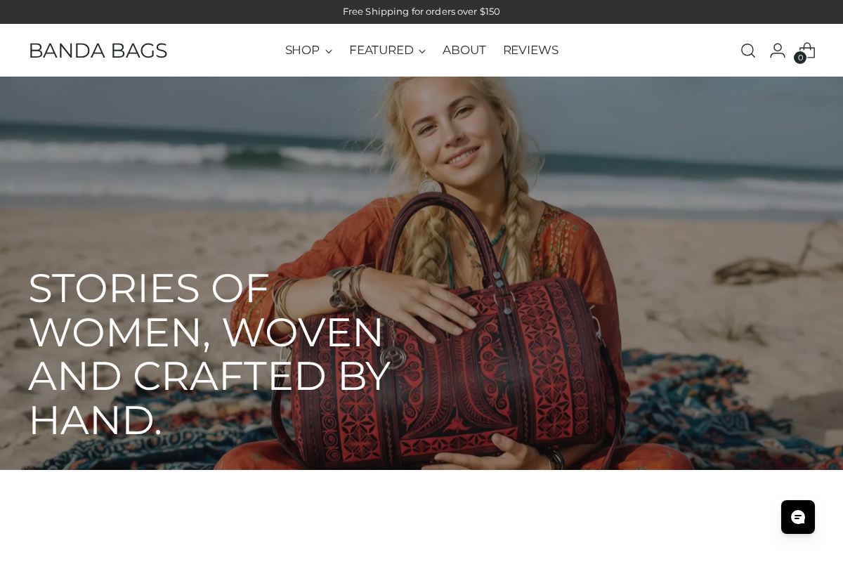 Banda Bags homepage screenshot