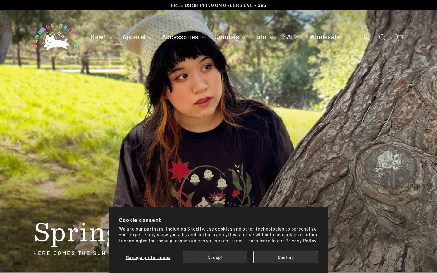 bandagebrigade.com homepage screenshot