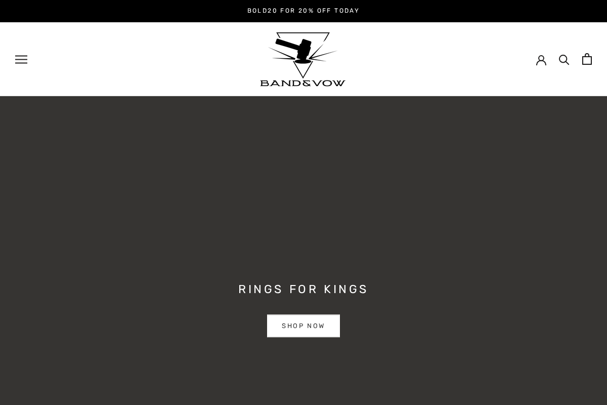 Band & Vow homepage screenshot