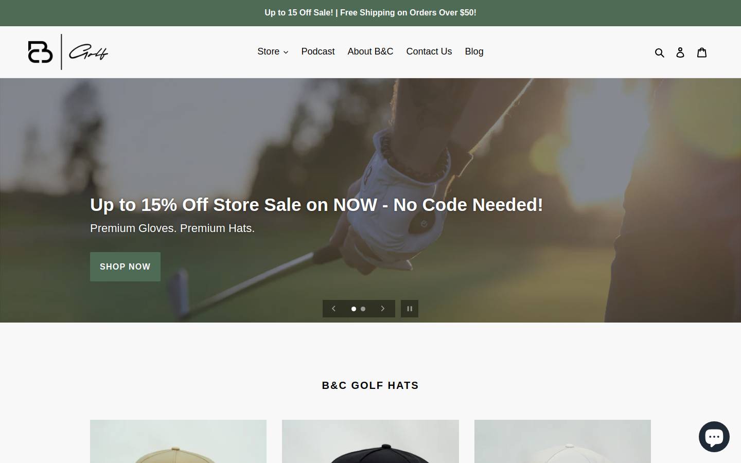 bandcgolf.com homepage screenshot
