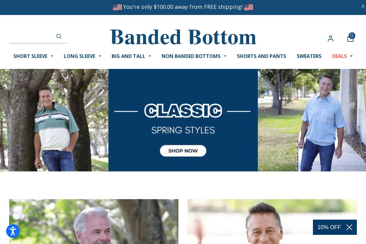 bandedbottom.com homepage screenshot