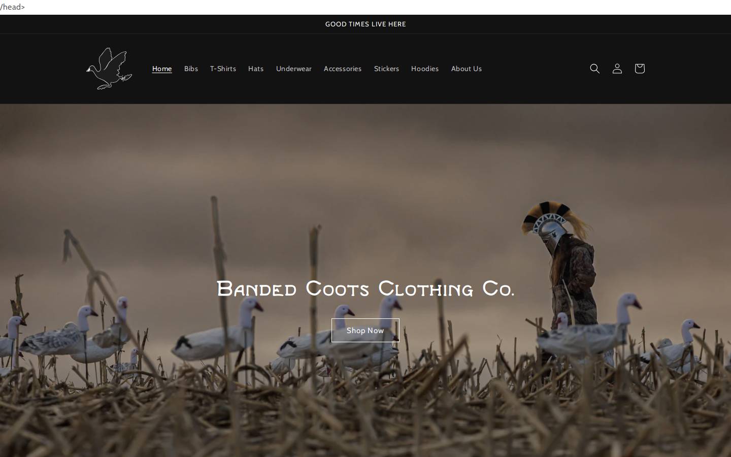 bandedcoots.com homepage screenshot