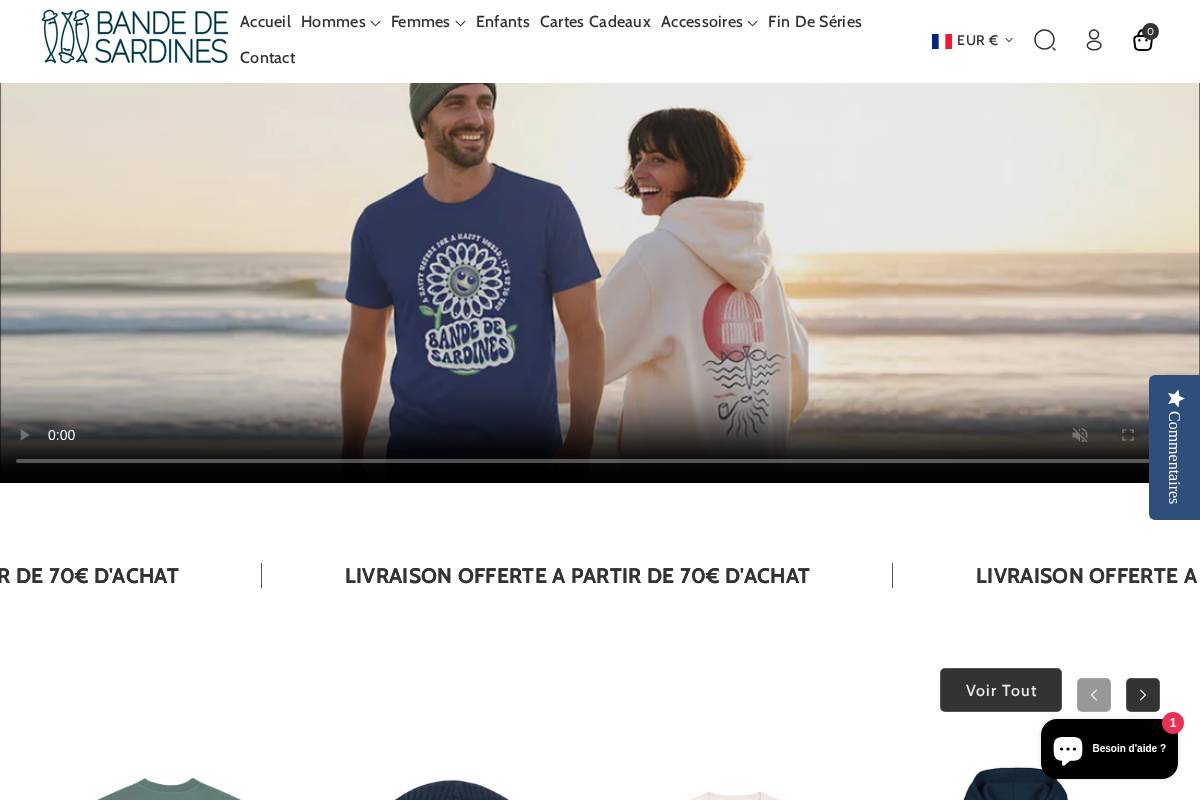 bandedesardines-shop.com homepage screenshot