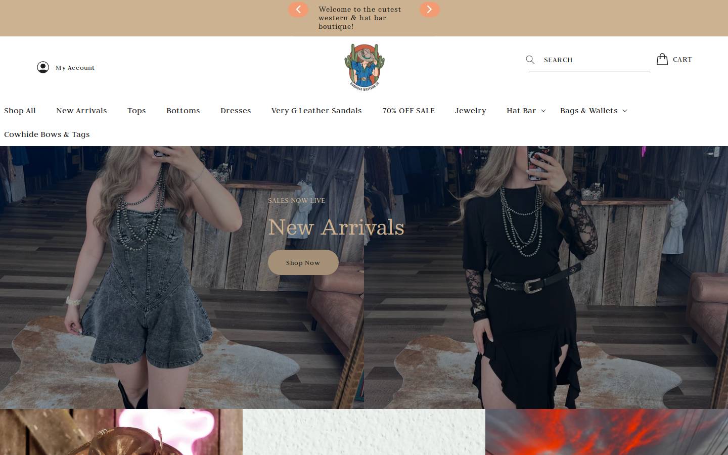 bandidaswestern.com homepage screenshot
