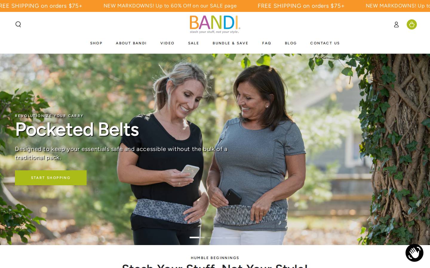 bandiwear.com homepage screenshot