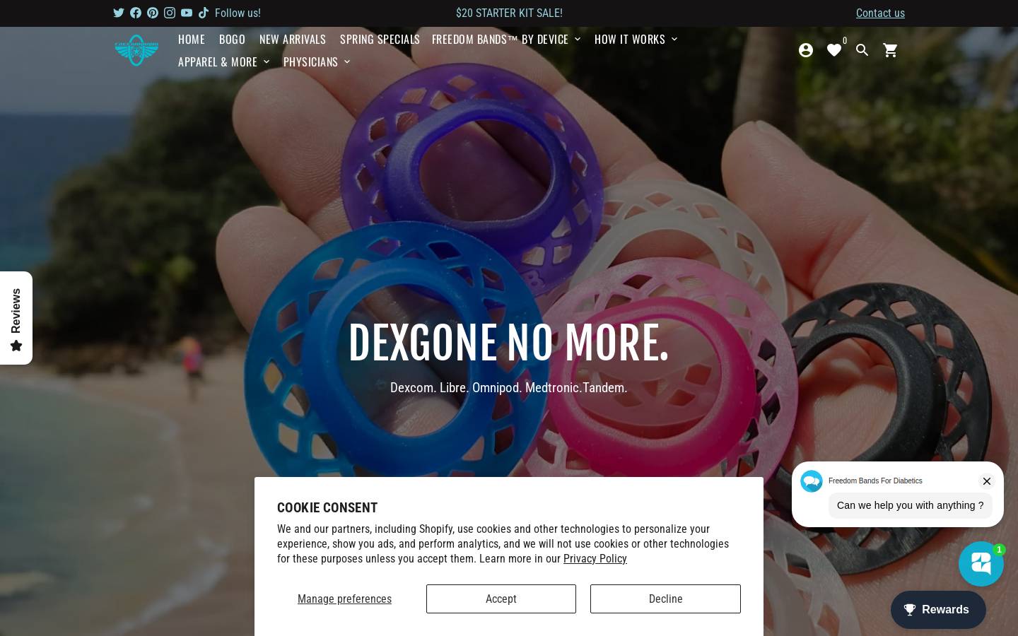 bandsfordiabetes.com homepage screenshot