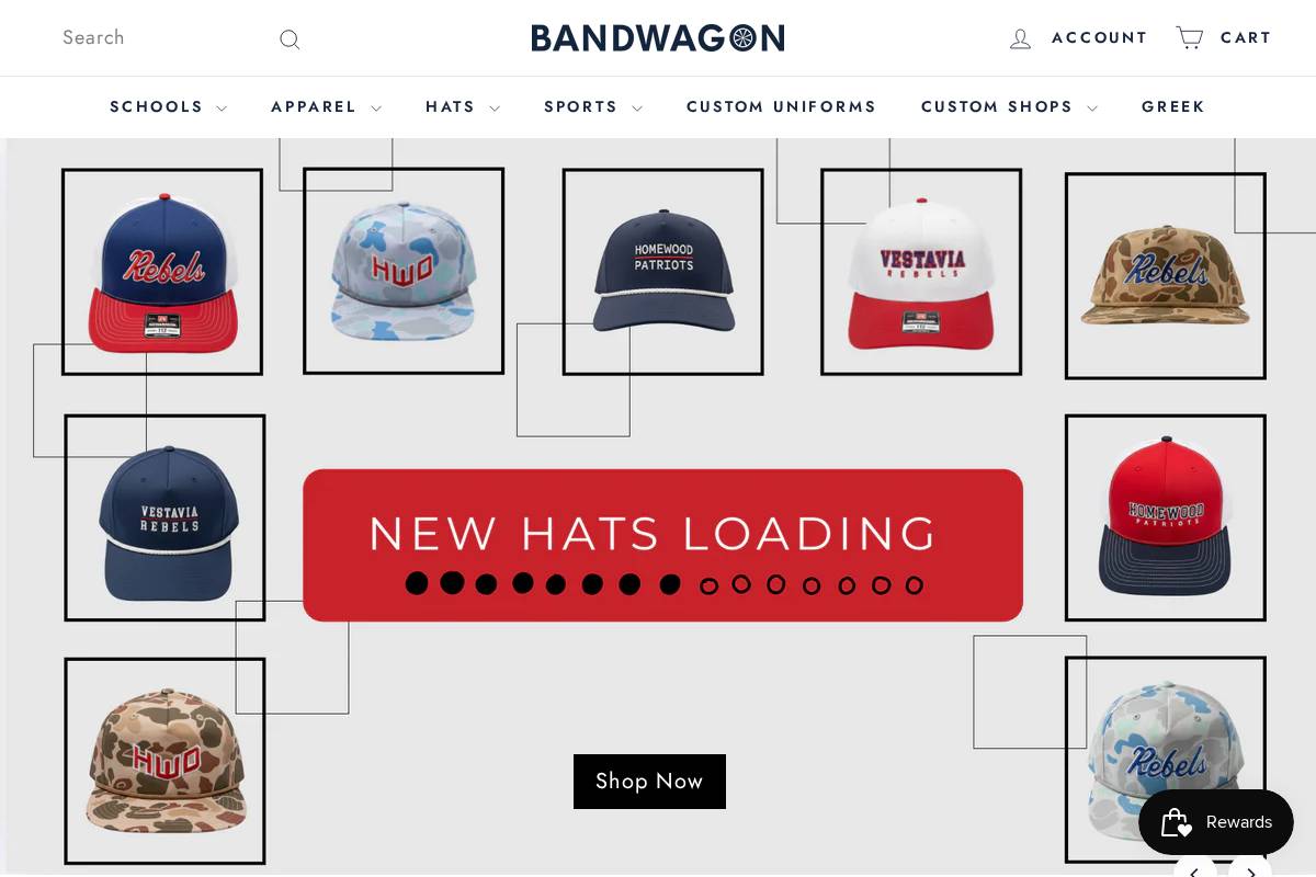 bandwagonsports.com homepage screenshot