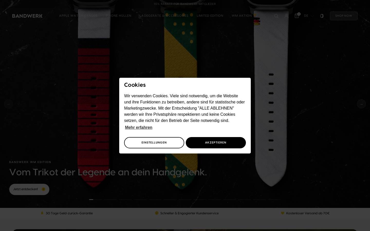 Bandwerk homepage screenshot