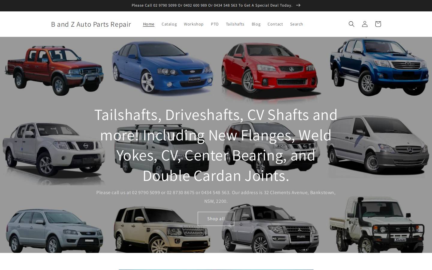 bandzautopartsrepair.com.au homepage screenshot