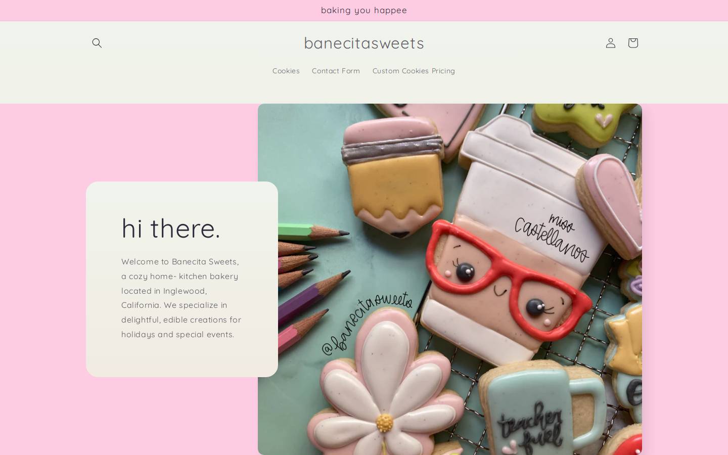 banecitasweets.com homepage screenshot