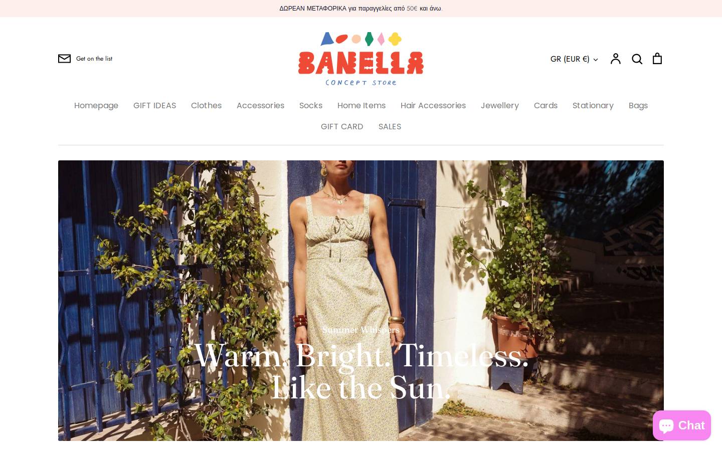 banellaconceptstore.com homepage screenshot