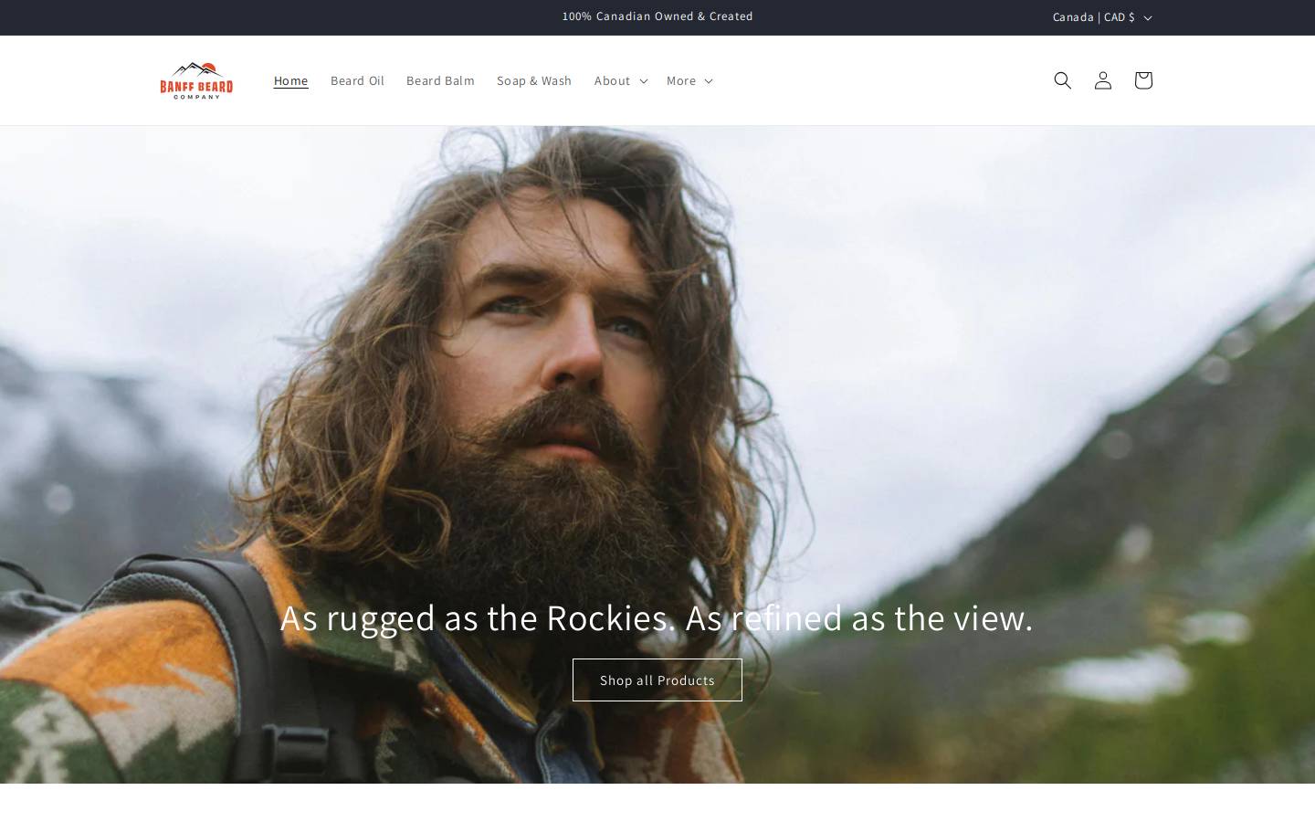 banffbeardco.com homepage screenshot