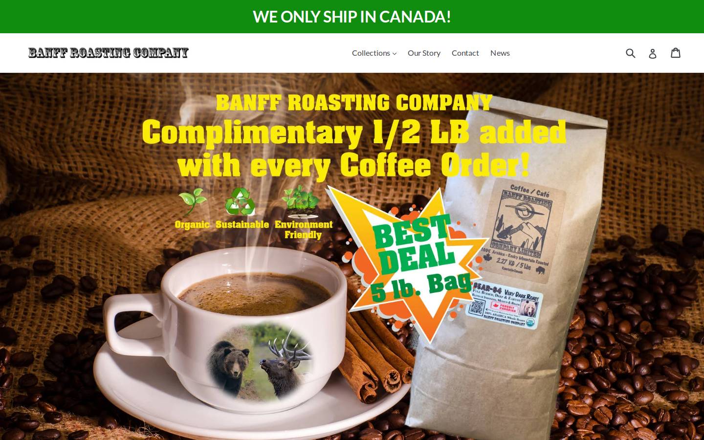 banffroastingcompany.com homepage screenshot