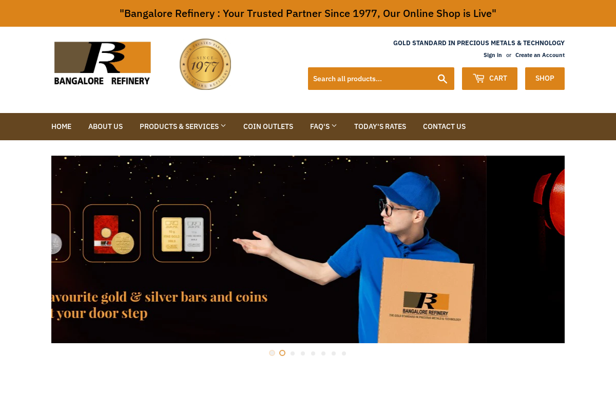 Bangalore Refinery homepage screenshot