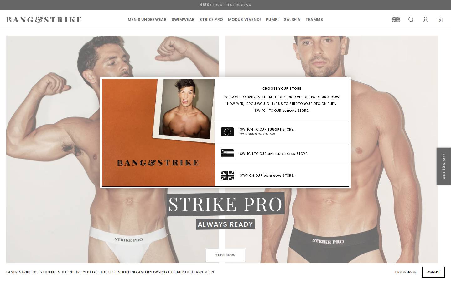 BANG&STRIKE homepage screenshot