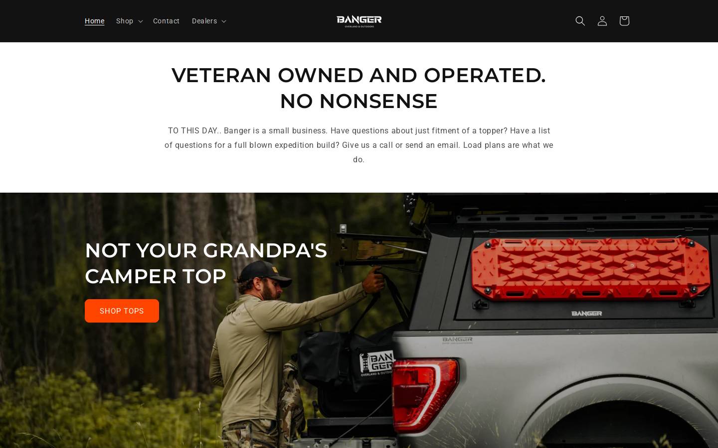 bangeroverland.com homepage screenshot