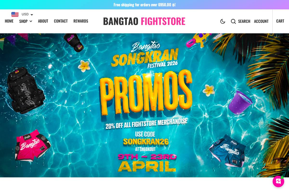 bangtaofightstore.com homepage screenshot