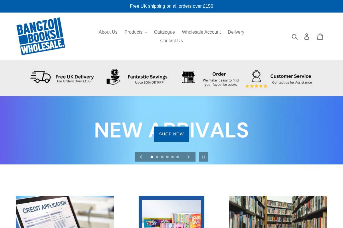 bangzobookswholesale.com homepage screenshot