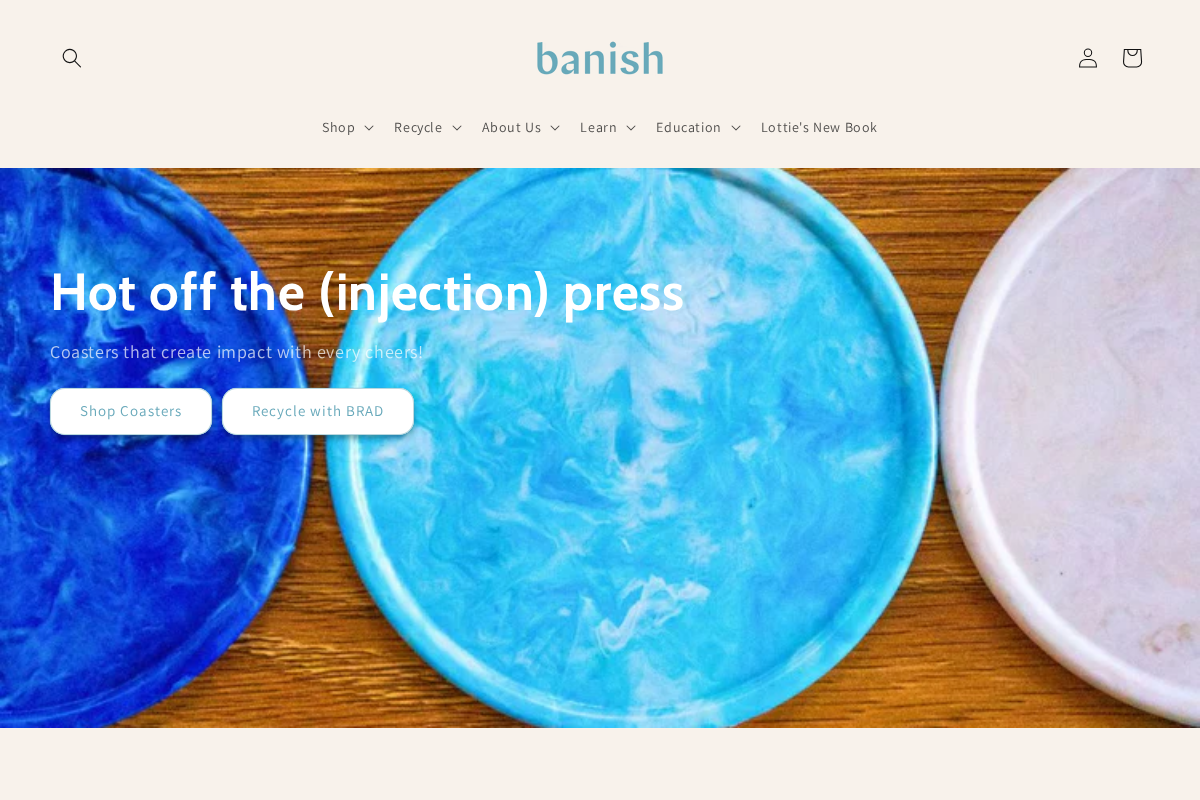 banish.com.au homepage screenshot