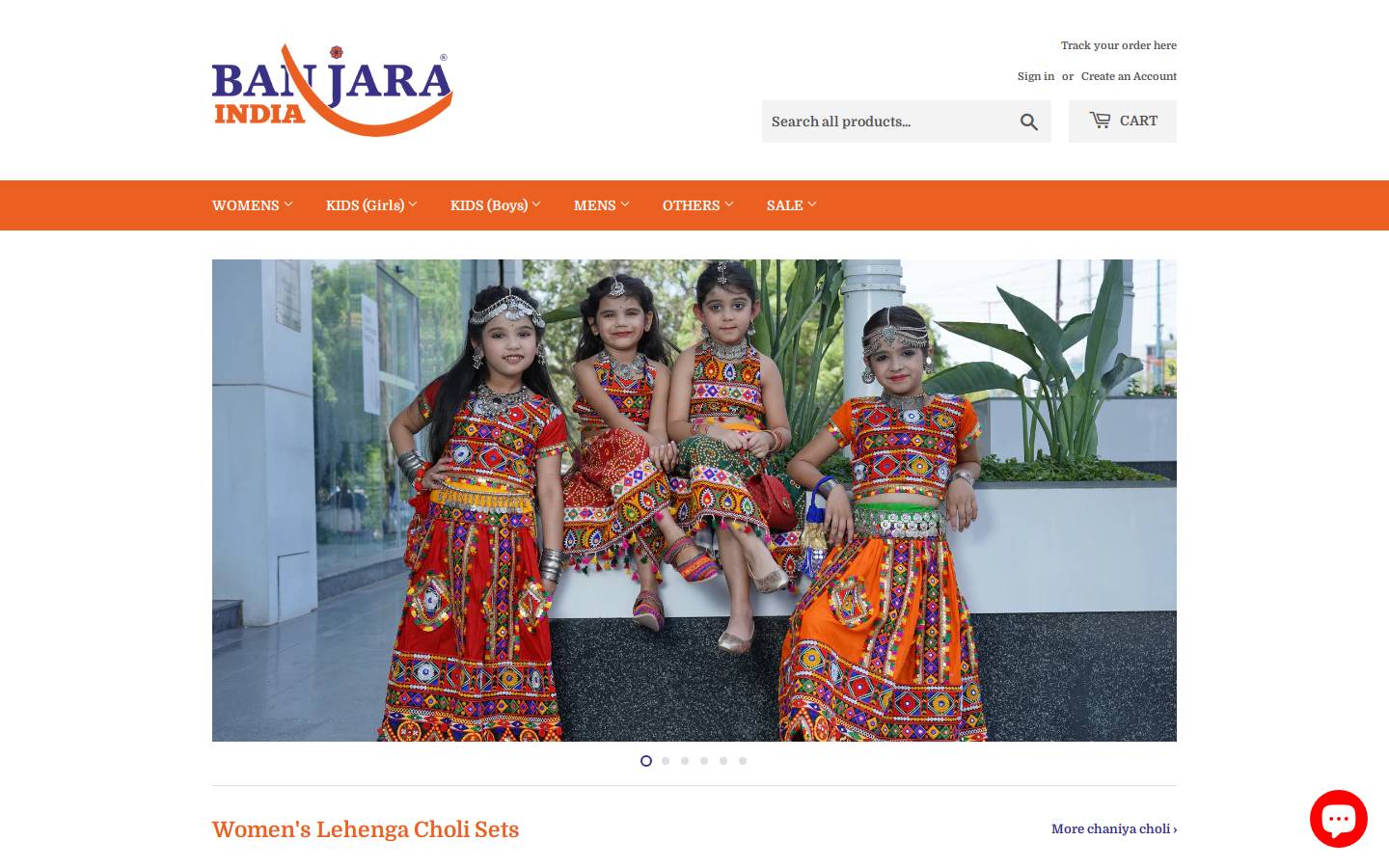 banjaraindia.com homepage screenshot