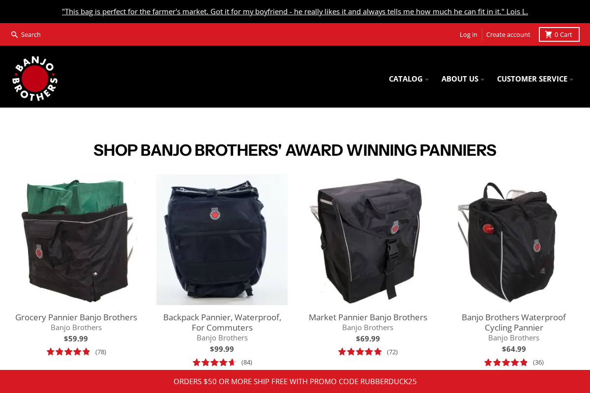 Banjo Brothers homepage screenshot