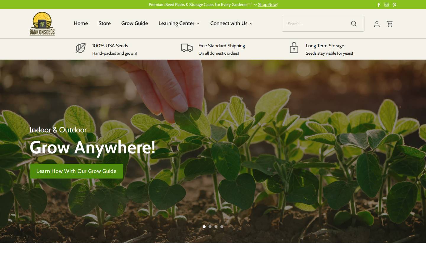 bankonseeds.com homepage screenshot