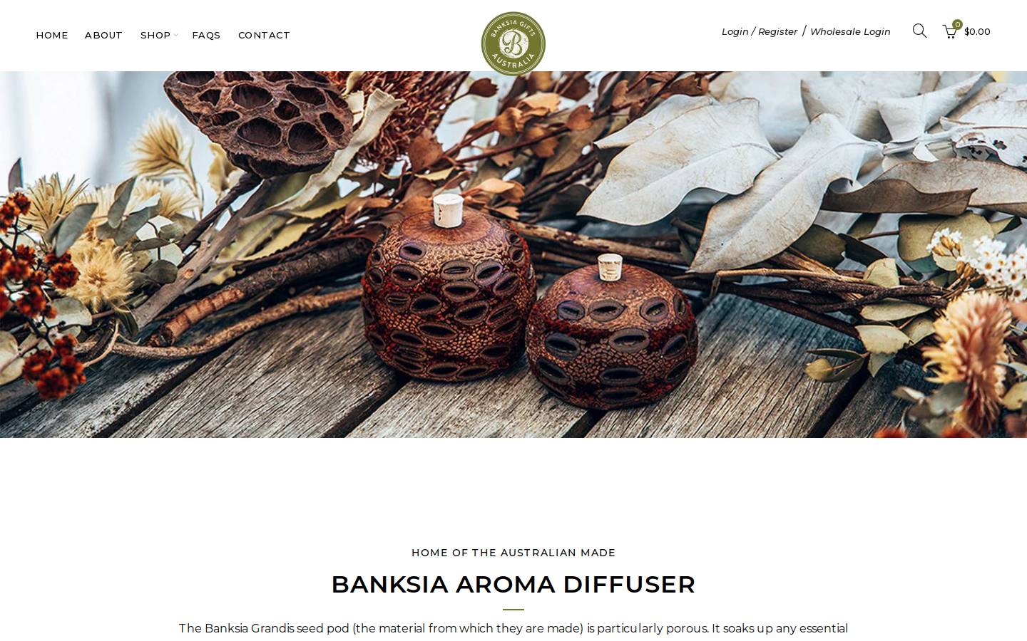 banksiagiftsaustralia.com.au homepage screenshot